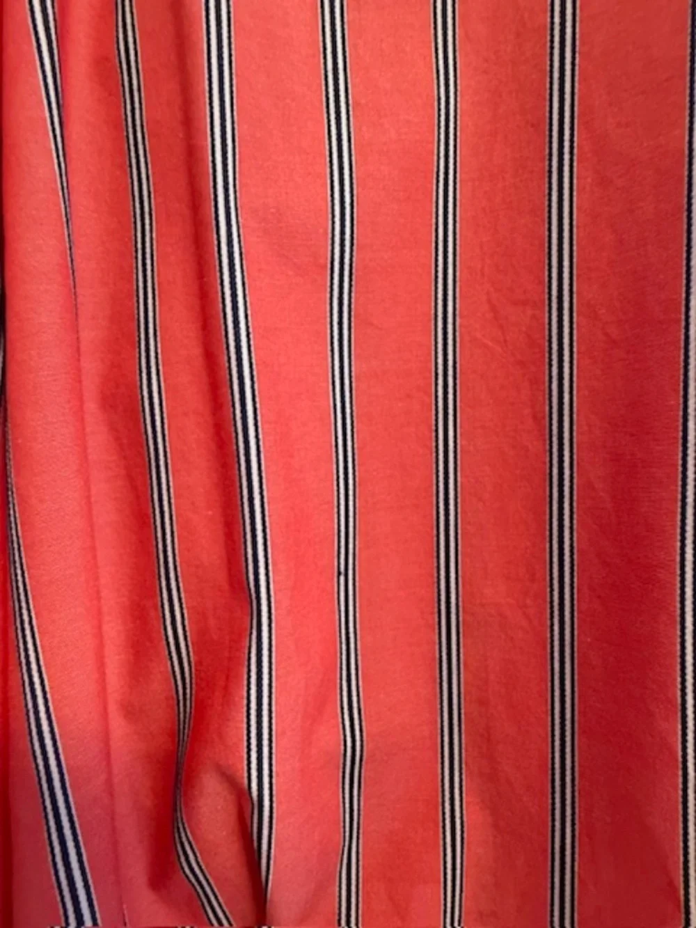 Banana Republic Men Large Relaxed-Fit Cotton poplin Orange Stripe Shirt EUC